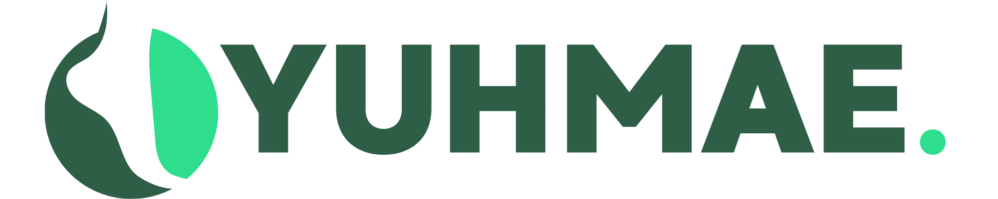 Logo officiel de la marque Yuhmae, représentant une feuille verte stylisée accompagnée du nom YUHMAE en lettres majuscules. Ce logo incarne les valeurs de durabilité, d’innovation et de respect de l’environnement associées aux chaussures Grounda. Yuhmae est reconnue pour ses modèles de chaussures minimalistes alliant confort naturel et design moderne, parfaites pour ceux qui recherchent un équilibre entre performance et conscience écologique.